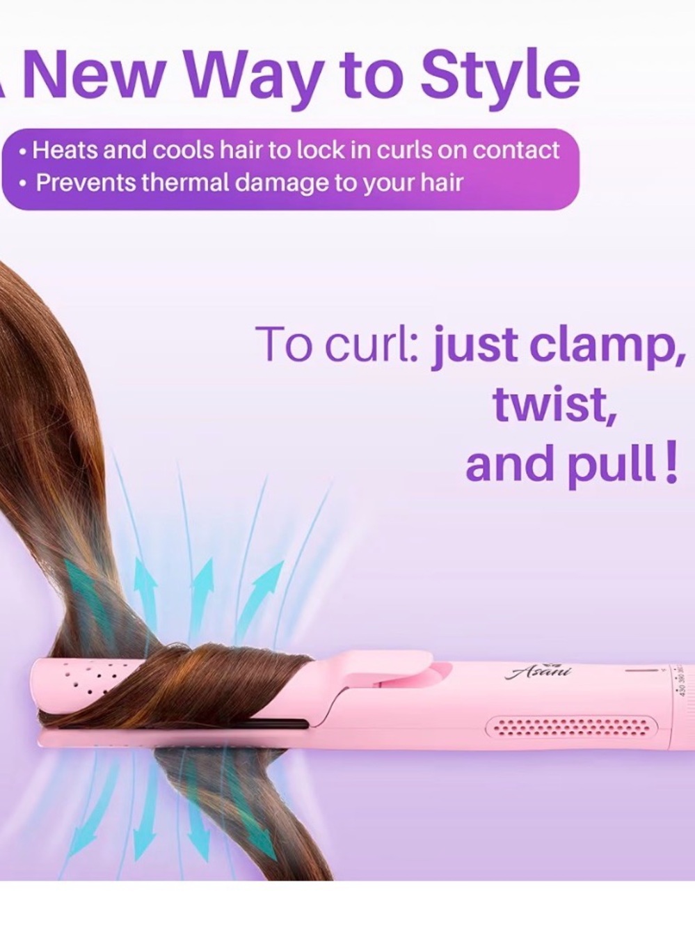 White Airflow Curling Wand - 2-in-1 Hair Styler - Picture 3 of 4